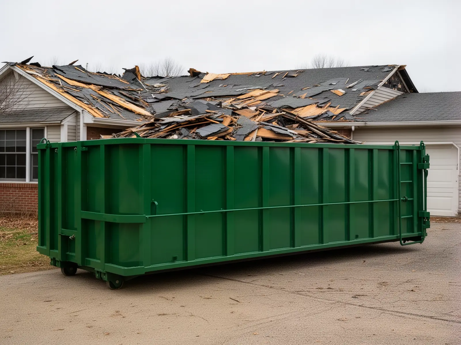 Roll-off dumpster from B & W Dumpster Rental Inc. in Fort Worth, TX